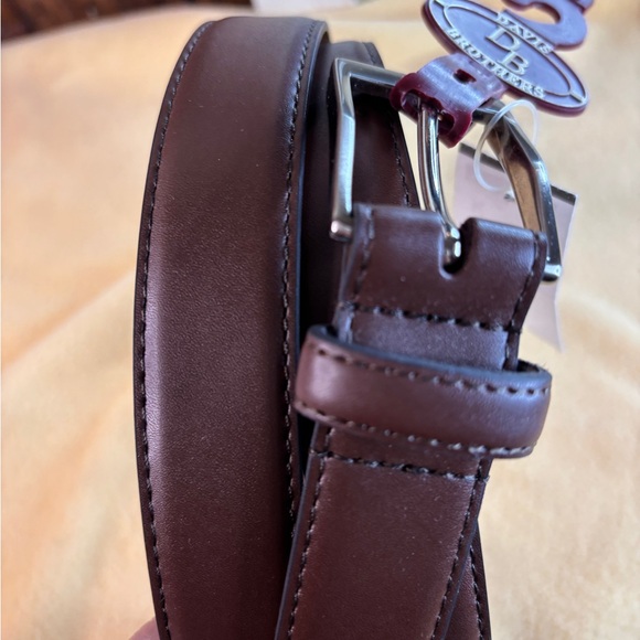 Davis Brothers Brown Leather Belt Men’s size 48/120 design Big & Tall New - Picture 4 of 7